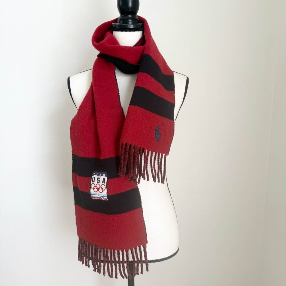 Polo Ralph Lauren Vintage Team USA Olympic Red & Blue Scarf